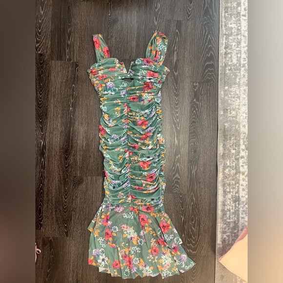 Hello Molly TAKE A PIC GIRL MESH MIDI DRESS GREEN - Picture 3 of 4